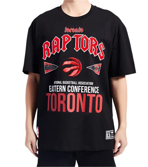 PRO STANDARD NBA TORONTO RAPTORS EASTERN CONFERENCE CJ DROP SHOULDER MEN'S BLACK/RED T-SHIRT