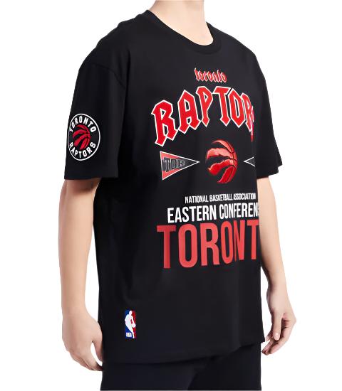 PRO STANDARD NBA TORONTO RAPTORS EASTERN CONFERENCE CJ DROP SHOULDER MEN'S BLACK/RED T-SHIRT
