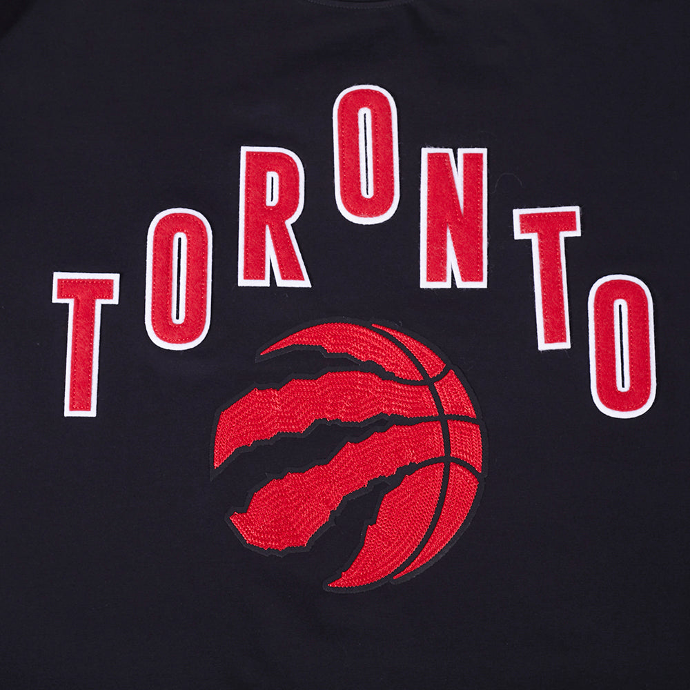 PRO STANDARD MEN'S NBA EASTERN CONFERENCE TORONTO RAPTORS CLASSIC CHENILLE SJ BLACK & RED T-SHIRT