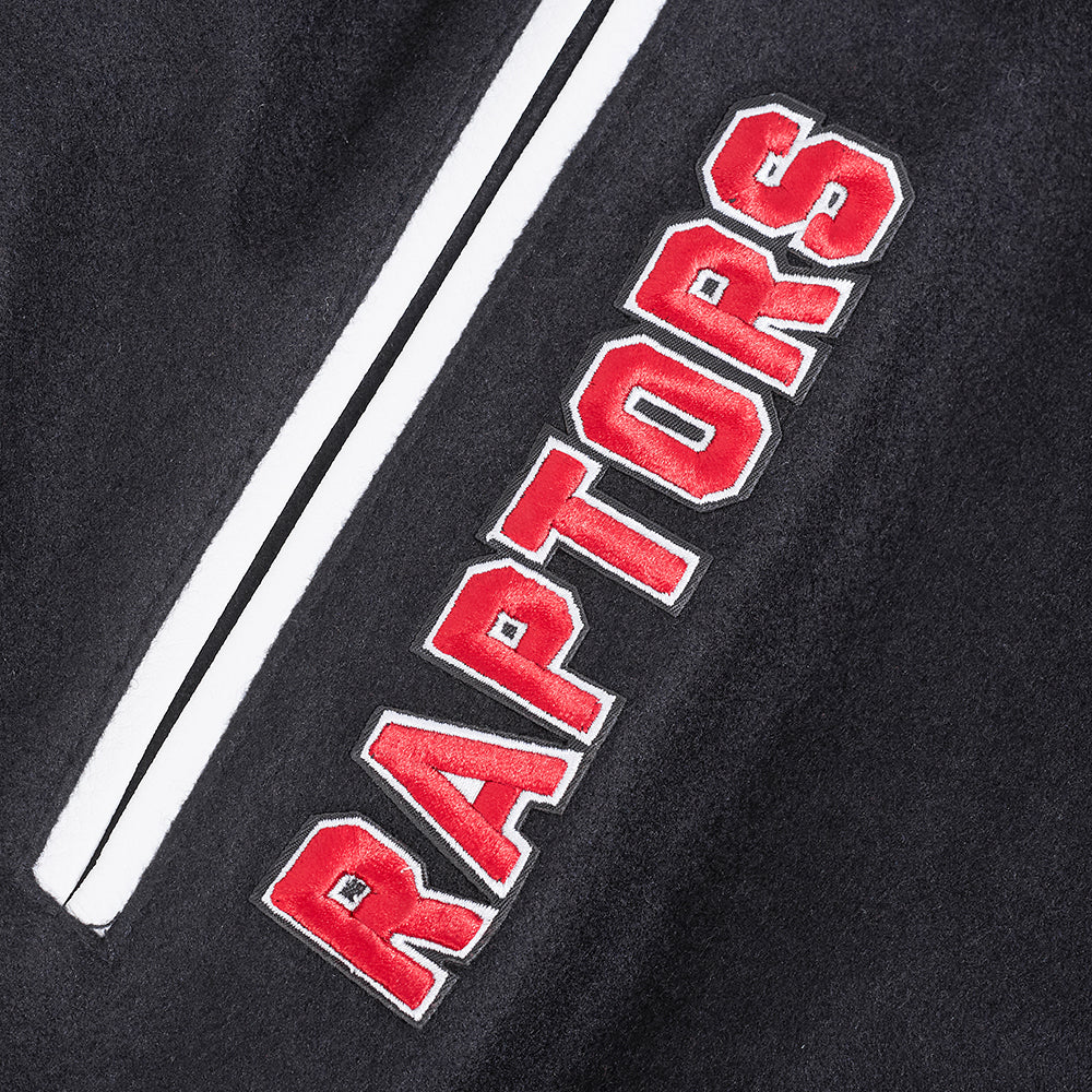PRO STANDARD MEN'S NBA TORONTO RAPTORS BLACK/WHITE CLASSIC VARSITY JACKET