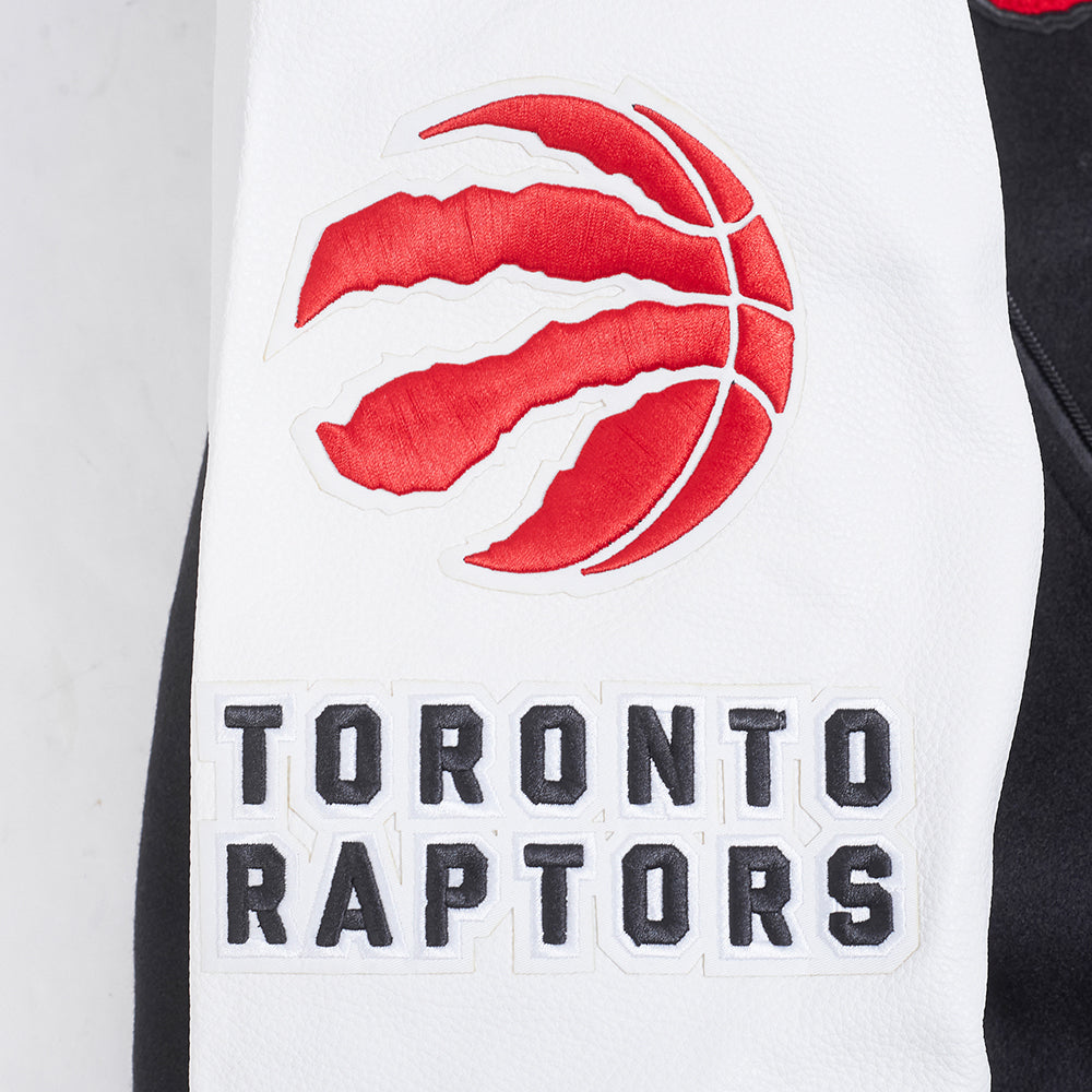 PRO STANDARD MEN'S NBA TORONTO RAPTORS BLACK/WHITE CLASSIC VARSITY JACKET