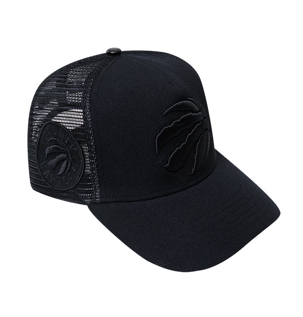 PRO STANDARD NBA TORONTO RAPTORS ALL BLACK TRUCKER SNAPBACK CAP