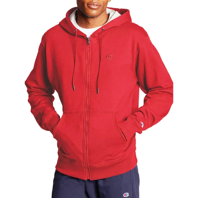 CHAMPION CORE LOGO ZIP-UP HOODIE (RED)