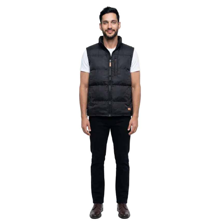U.S. ICON MEN'S PUFFER VEST (BLACK)