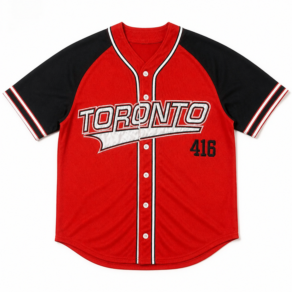 TORONTO 416 JERSEY EMBROIDERED WITH PATCH (RED/BLACK)