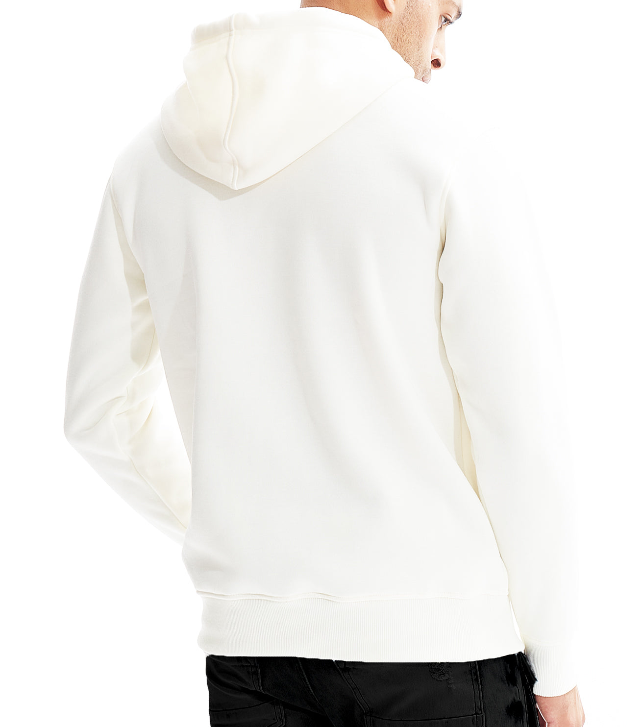 BLEECKER & MERCER MEN'S BOSS PRINT GRAPHIC FLEECE HOODIE (IVORY)