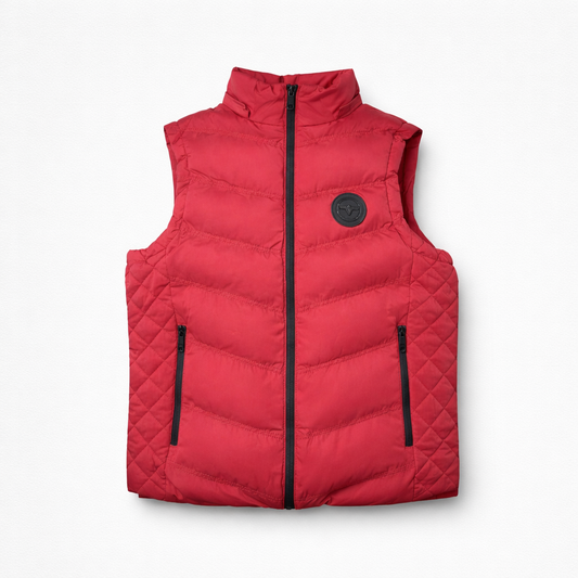 V.I.P. COLLECTION MEN'S FANCY VEST WITH DETACHABLE HOOD (RED)