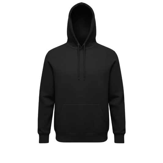 MEN'S FLEECE PULLOVER HOODIE 320 GSM HEAVY QUALITY (BLACK)