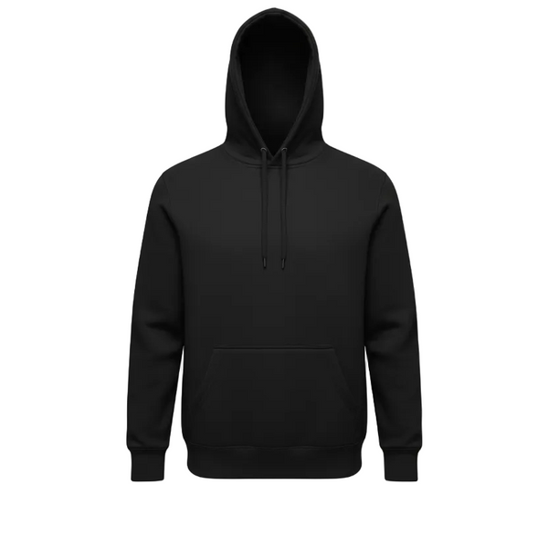 MEN'S FLEECE PULLOVER HOODIE 320 GSM HEAVY QUALITY (BLACK)