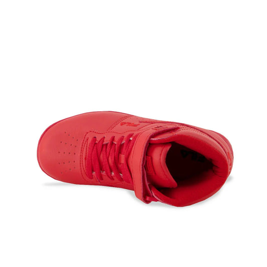 KIDS FILA VULC 13 TONAL HIGH TOP SHOES (RED)