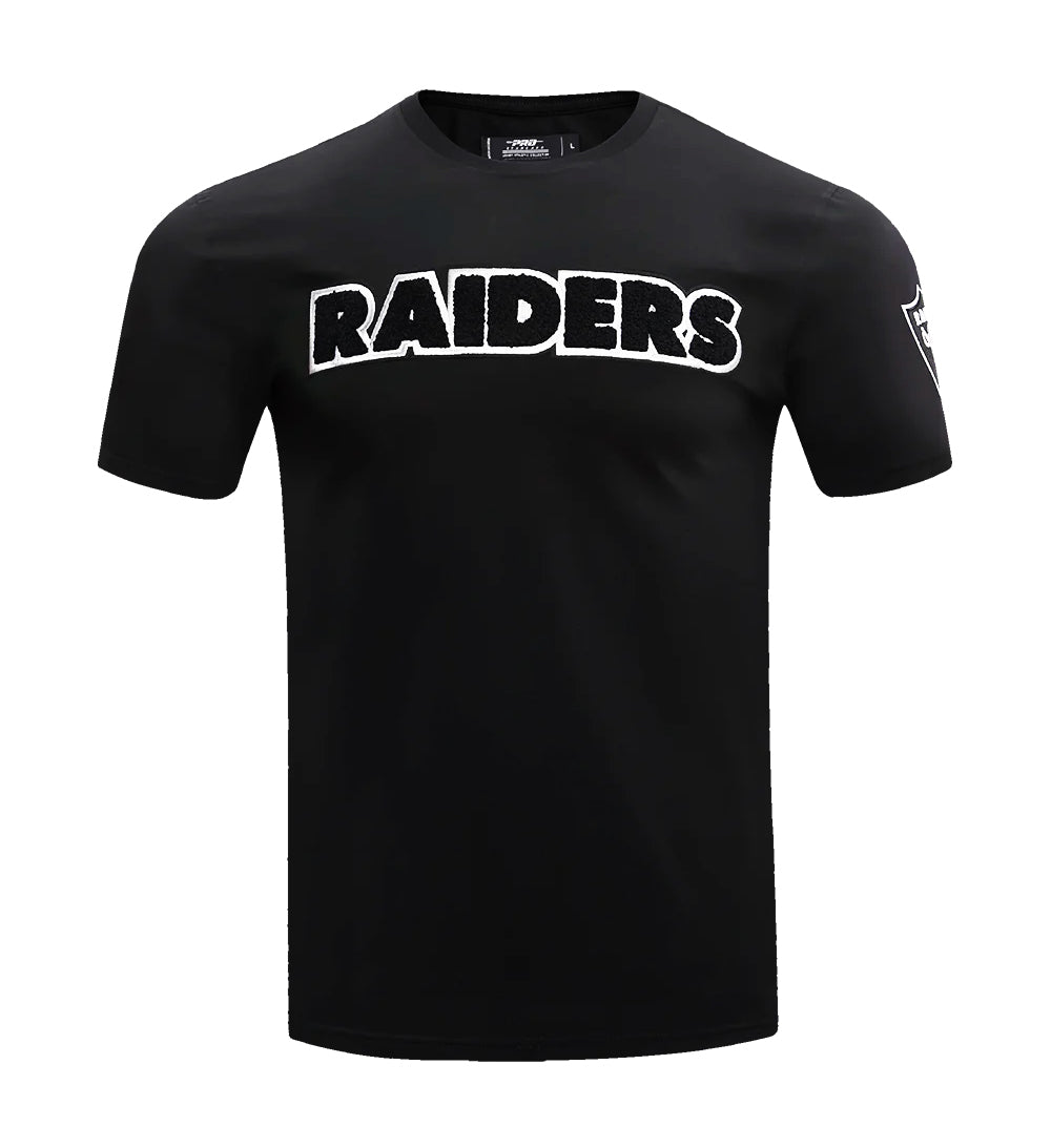 NFL LAS VEGAS RAIDERS CLASSIC CHENILLE SJ MEN'S BLACK T-SHIRT