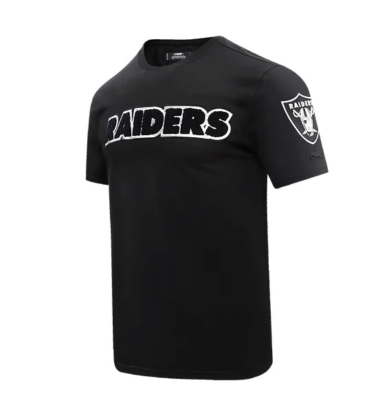 NFL LAS VEGAS RAIDERS CLASSIC CHENILLE SJ MEN'S BLACK T-SHIRT