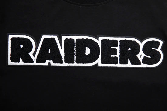 NFL LAS VEGAS RAIDERS CLASSIC CHENILLE SJ MEN'S BLACK T-SHIRT