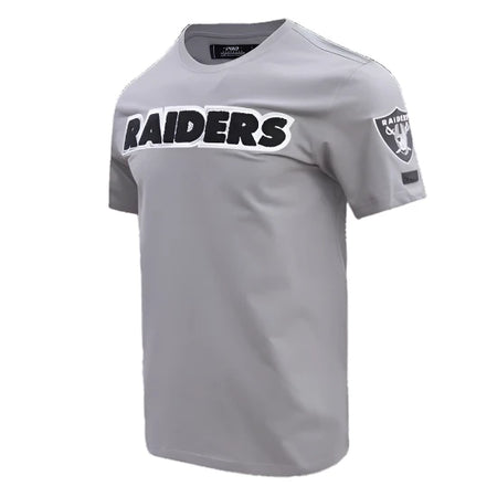 NFL LAS VEGAS RAIDERS CLASSIC CHENILLE SJ MEN'S GREY T-SHIRT