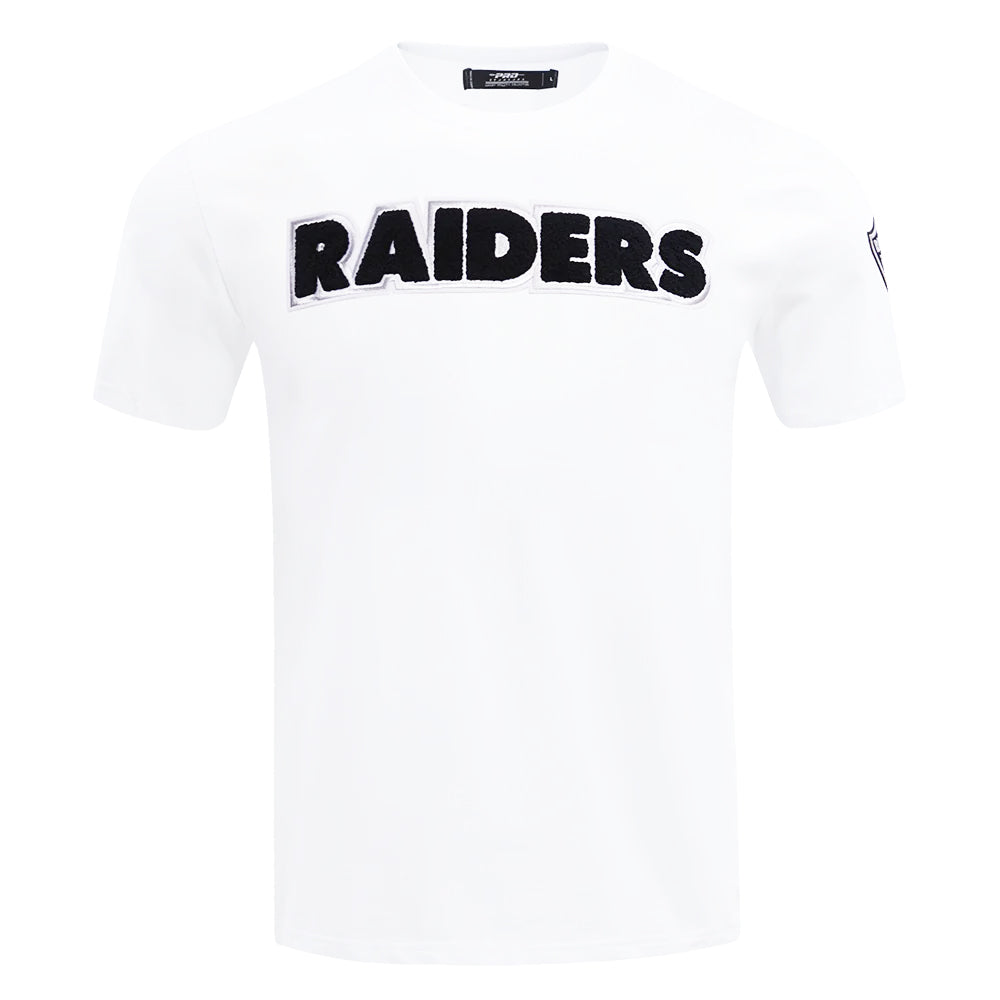 NFL LAS VEGAS RAIDERS CLASSIC CHENILLE SJ MEN'S WHITE T-SHIRT