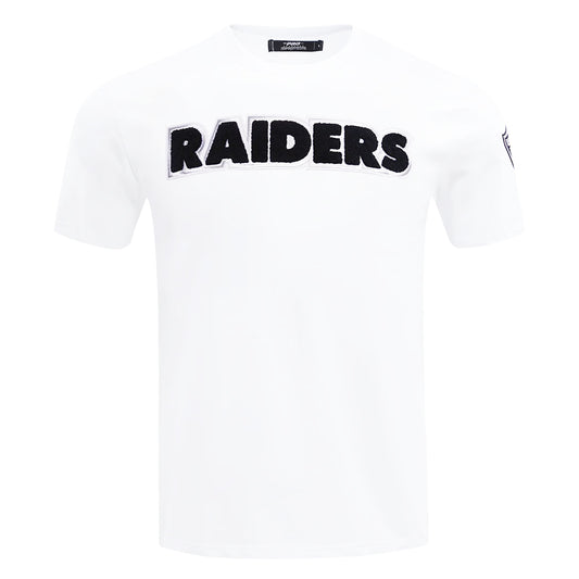 NFL LAS VEGAS RAIDERS CLASSIC CHENILLE SJ MEN'S WHITE T-SHIRT