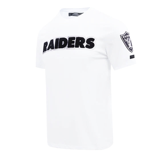 NFL LAS VEGAS RAIDERS CLASSIC CHENILLE SJ MEN'S WHITE T-SHIRT