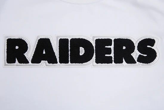 NFL LAS VEGAS RAIDERS CLASSIC CHENILLE SJ MEN'S WHITE T-SHIRT