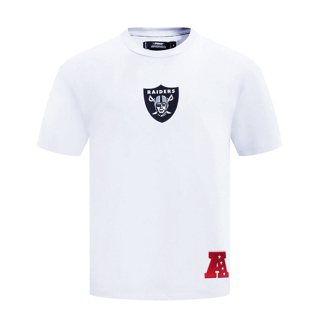 PRO STANDARD NFL LAS VEGAS RAIDERS WINGSPAN MEN'S CJ DROP SHOULDER WHITE T-SHIRT