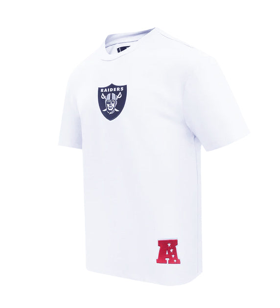 PRO STANDARD NFL LAS VEGAS RAIDERS WINGSPAN MEN'S CJ DROP SHOULDER WHITE T-SHIRT