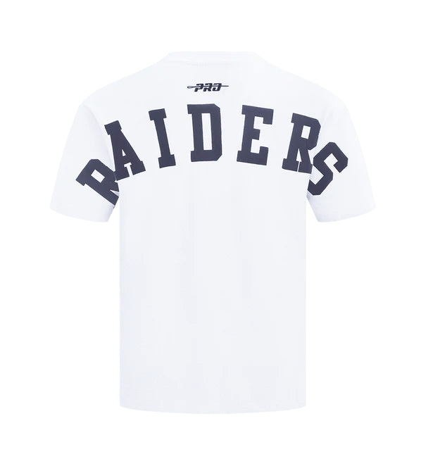 PRO STANDARD NFL LAS VEGAS RAIDERS WINGSPAN MEN'S CJ DROP SHOULDER WHITE T-SHIRT