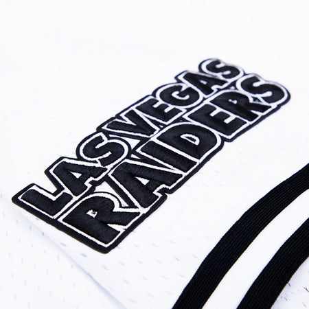 PRO STANDARD NFL LAS VEGAS RAIDERS LOGO MEN'S MESH BUTTON UP WHITE JERSEY