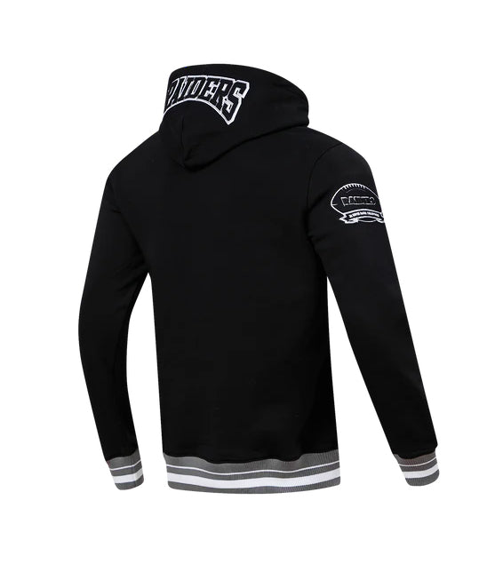 PRO STANDARD NFL LAS VEGAS RAIDERS CREST EMBLEM MEN'S RIB PO BLACK HOODIE