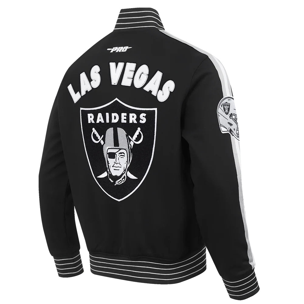 PRO STANDARD NFL LAS VEGAS RAIDERS PRO GAME DAY MEN'S BLACK DOUBLE KNIT JACKET