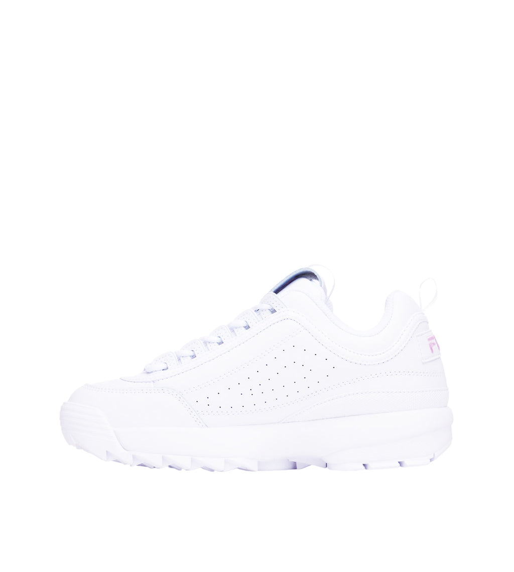 FILA WOMEN'S DISRUPTOR II PREMIUM SHOES (WHITE/PINK)