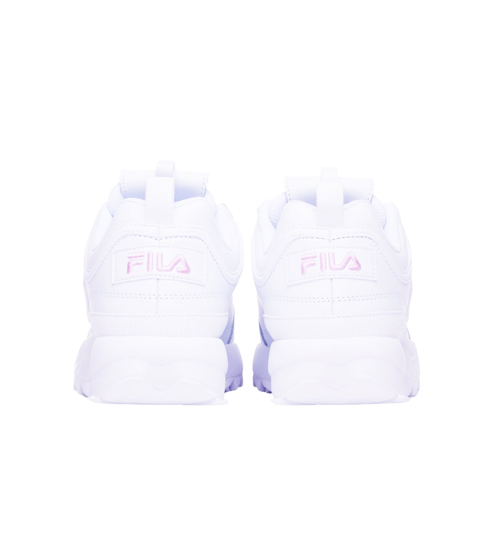 FILA WOMEN'S DISRUPTOR II PREMIUM SHOES (WHITE/PINK)