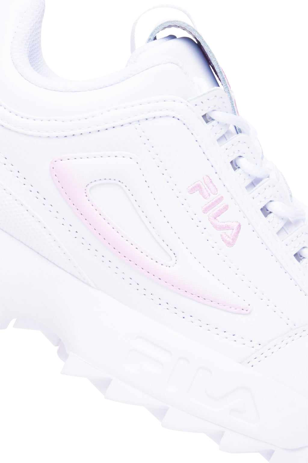 FILA WOMEN'S DISRUPTOR II PREMIUM SHOES (WHITE/PINK)