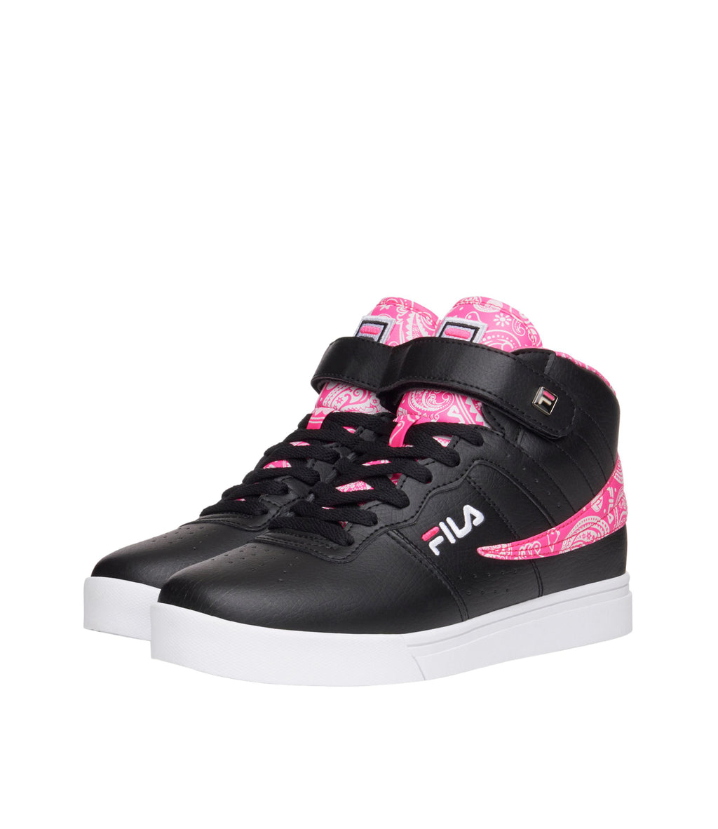 FILA WOMEN'S VULC 13 RG HIGH TOP SHOES (BLACK/PINK)