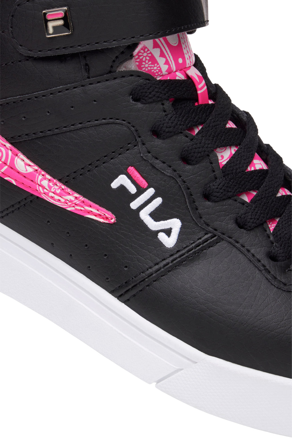 FILA WOMEN'S VULC 13 RG HIGH TOP SHOES (BLACK/PINK)