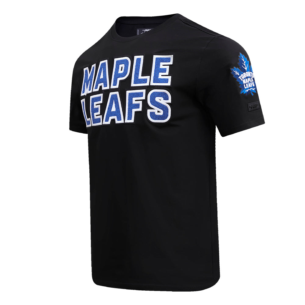 PRO STANDARD NHL TORONTO MAPLE LEAFS CLASSIC CHENILLE SJ MEN'S BLACK T-SHIRT