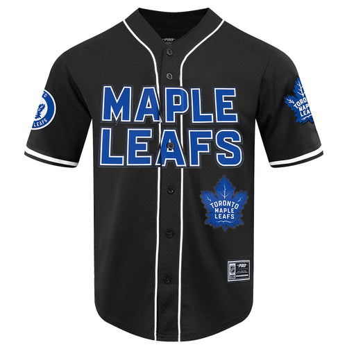 PRO STANDARD NHL TORONTO MAPLE LEAFS CLASSIC MEN'S MESH BUTTON DOWN BLACK JERSEY