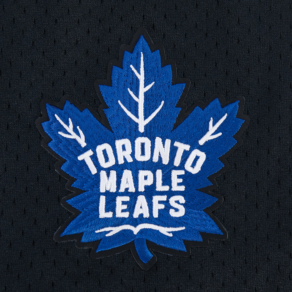 PRO STANDARD NHL TORONTO MAPLE LEAFS CLASSIC MEN'S MESH BUTTON DOWN BLACK JERSEY