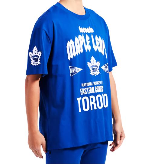 PRO STANDARD NHL TORONTO MAPLE LEAFS EASTERN CONFERENCE CJ DROP SHOULDER MEN'S DARK ROYAL BLUE T-SHIRT