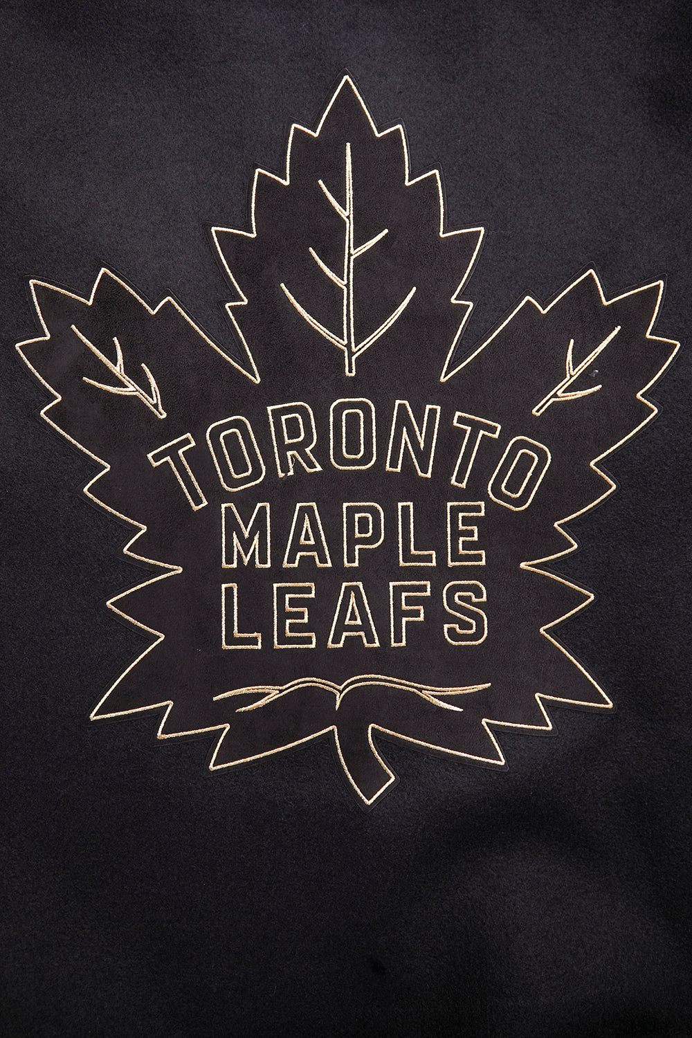 PRO STANDARD MEN'S NHL TORONTO MAPLE LEAFS WOOL BLACK & GOLD VARSITY JACKET