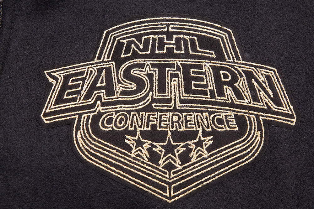 PRO STANDARD MEN'S NHL TORONTO MAPLE LEAFS WOOL BLACK & GOLD VARSITY JACKET