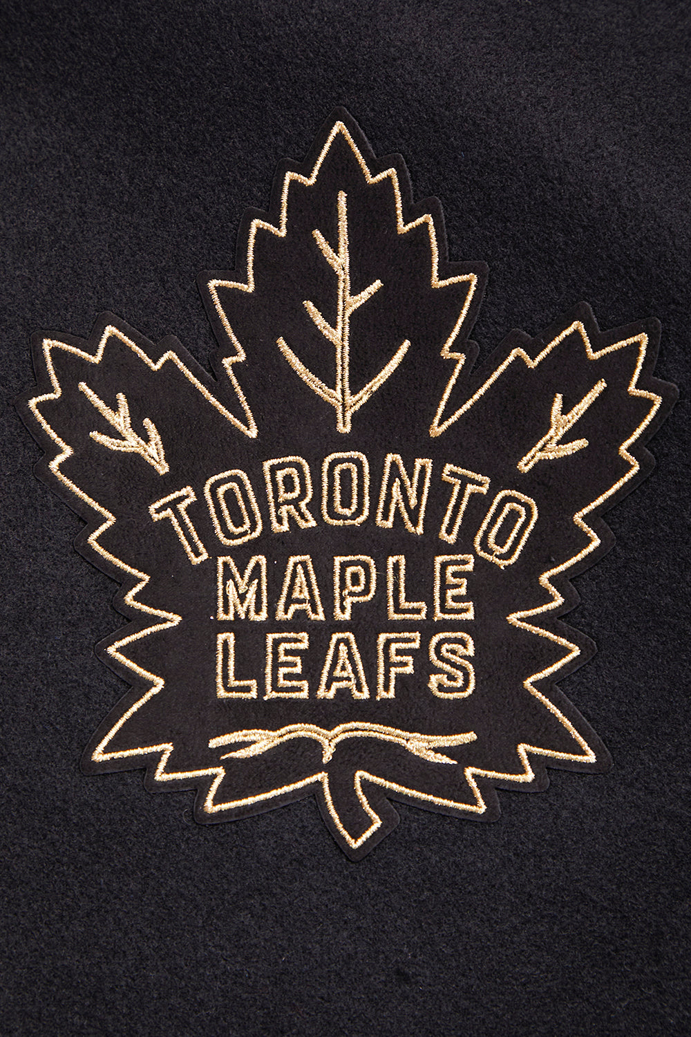 PRO STANDARD MEN'S NHL TORONTO MAPLE LEAFS WOOL BLACK & GOLD VARSITY JACKET