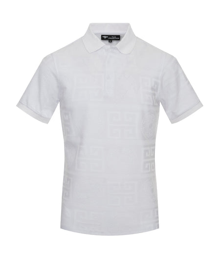 V.I.P. COLLECTION MEN'S FANCY POLO T-SHIRT (WHITE VPF-1)