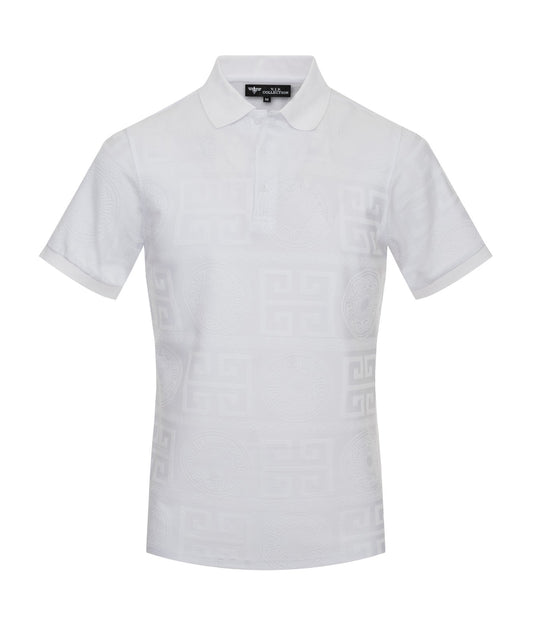 V.I.P. COLLECTION MEN'S FANCY POLO T-SHIRT (WHITE VPF-1)