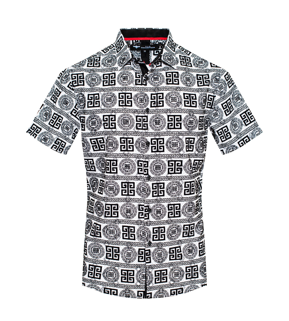 V.I.P. COLLECTION MEN'S BUTTON UP SHORT SLEEVES SHIRT (WHITE VFLSS-11)