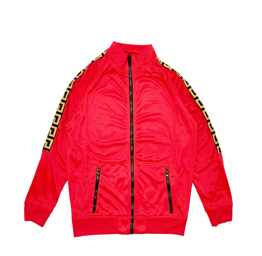 PLOREO MEN'S ZIP-UP HOODIE/JOGGER SET (RED)