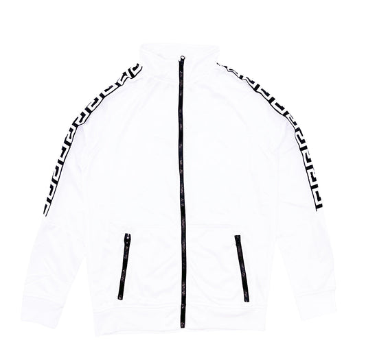 PLOREO MEN'S ZIP-UP HOODIE/JOGGER SET (WHITE)