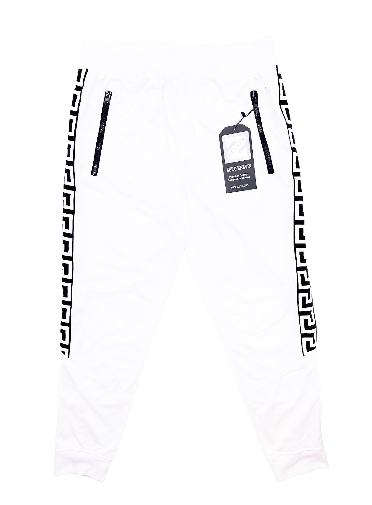 PLOREO MEN'S ZIP-UP HOODIE/JOGGER SET (WHITE)