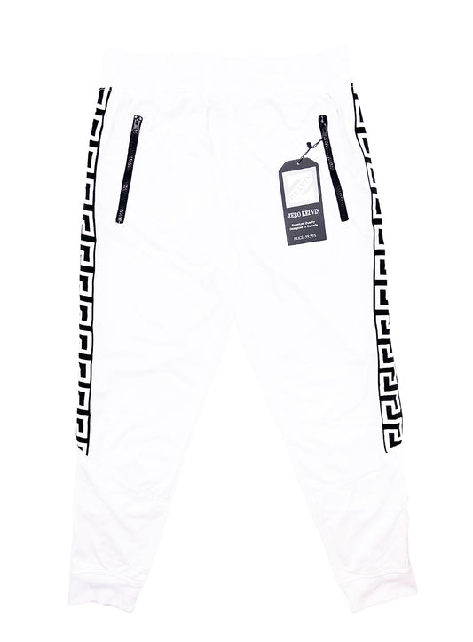 PLOREO MEN'S ZIP-UP HOODIE/JOGGER SET (WHITE)