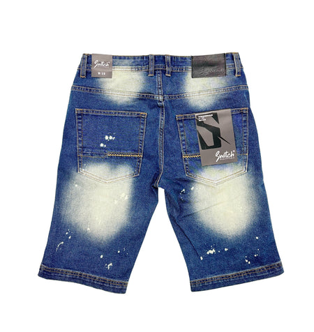 SWITCH MEN'S DISTRESSED RIPPED DENIM SHORTS (INDIGO)