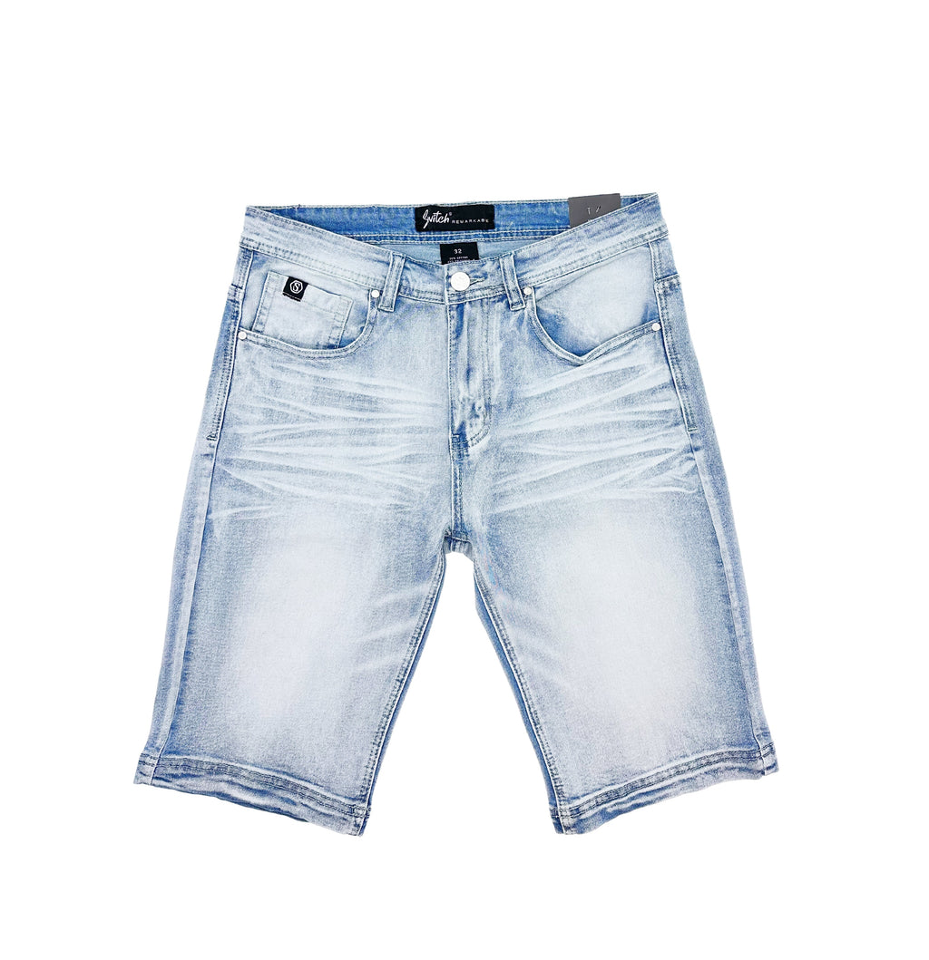 SWITCH MEN'S WASHED SPAN DENIM SHORTS (ICE BLUE)