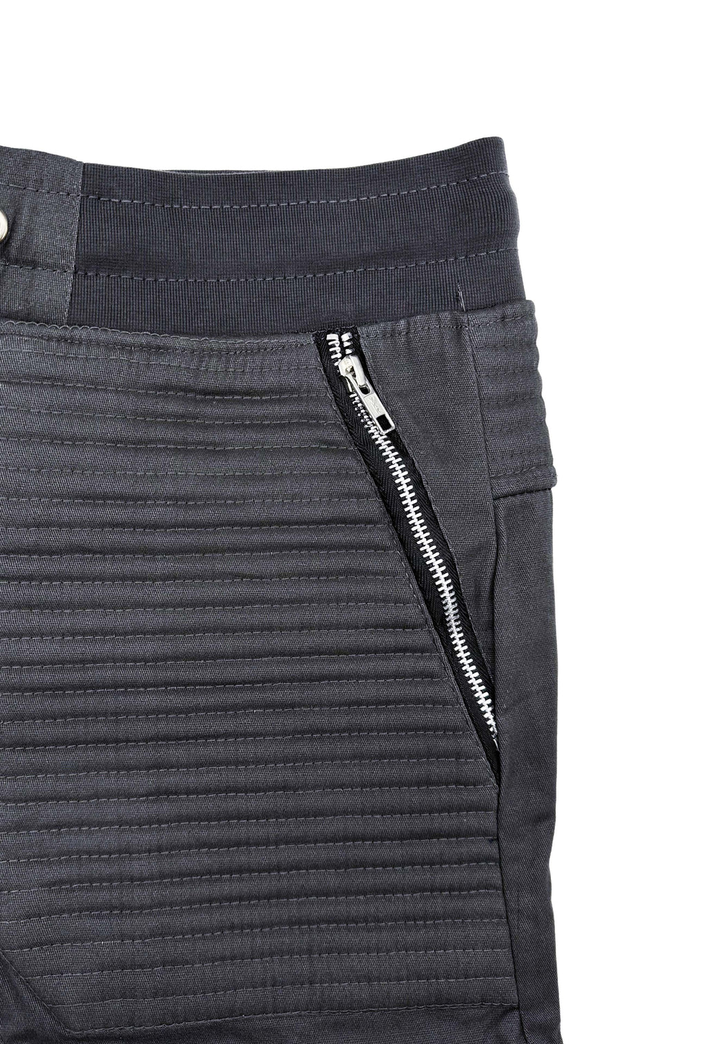 MEN'S ACELANDER BIKER ZIPPER SHORTS (DARK GREY)